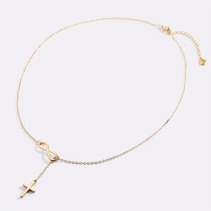 Mint & Lily Infinity Cross Pendant Necklace 18k Gold Plated Waterproof 18-20”